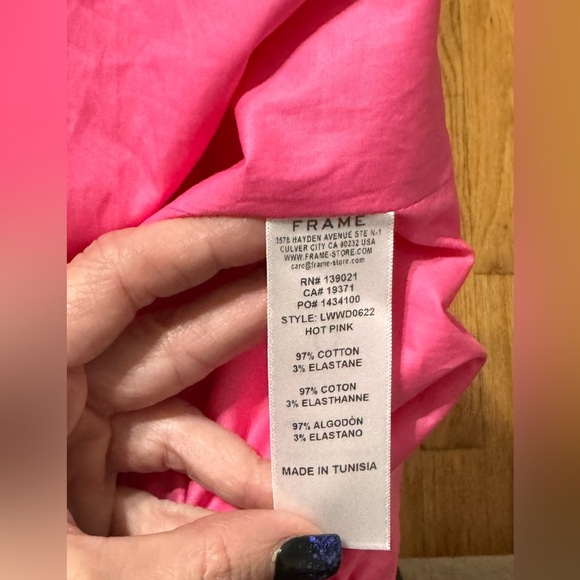FRAME Tie Back Mini Dress in Hot Pink - Picture 10 of 10